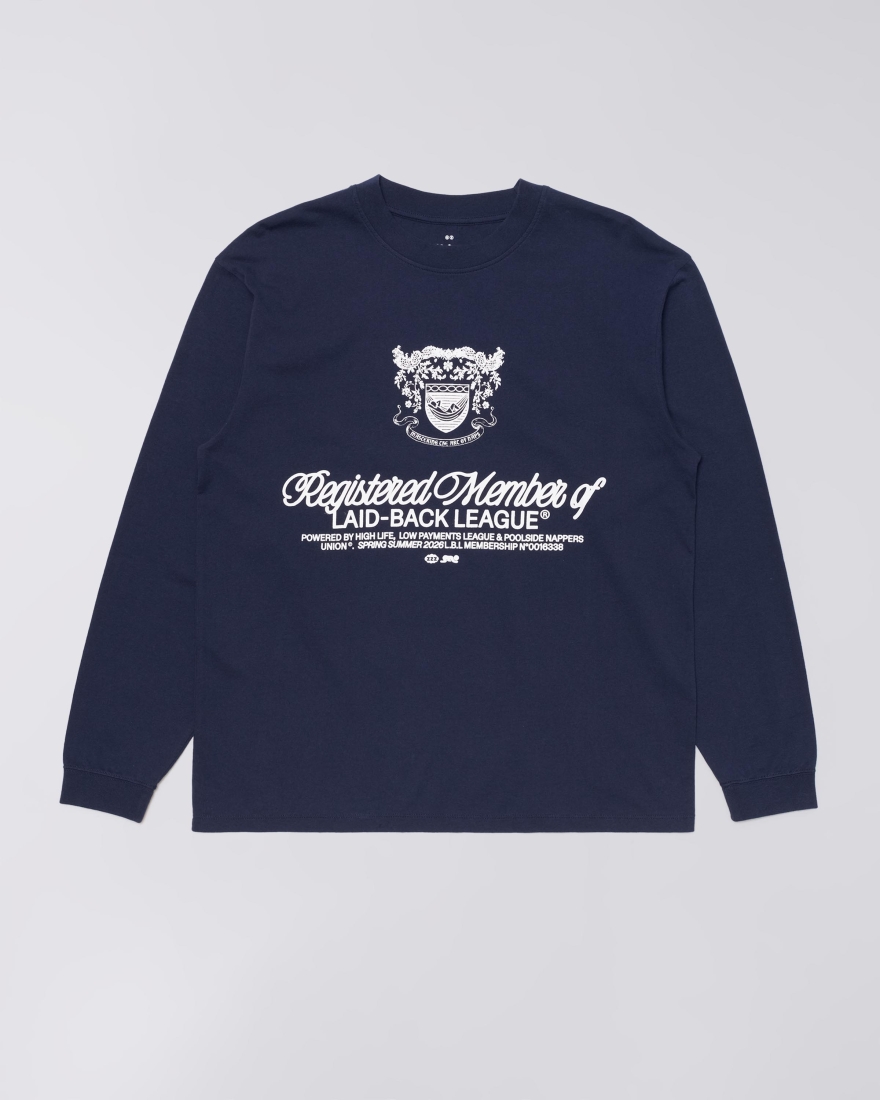EDWIN Laid-Back League T-Shirt LS Maritime Blue