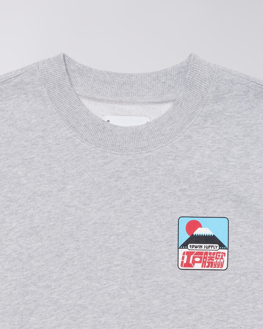 EDWIN Sunset On Fuji San Sweat Grey Marl