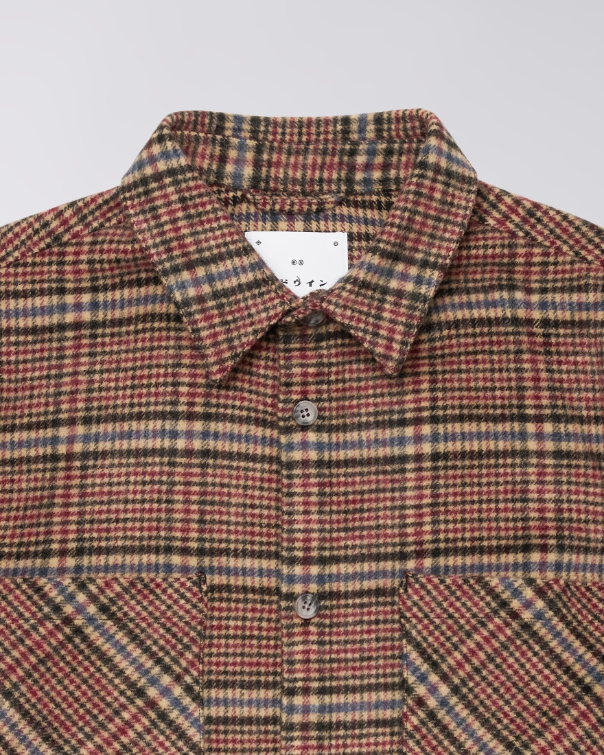 EDWIN Julius Shirt LS Burgundy / Blue
