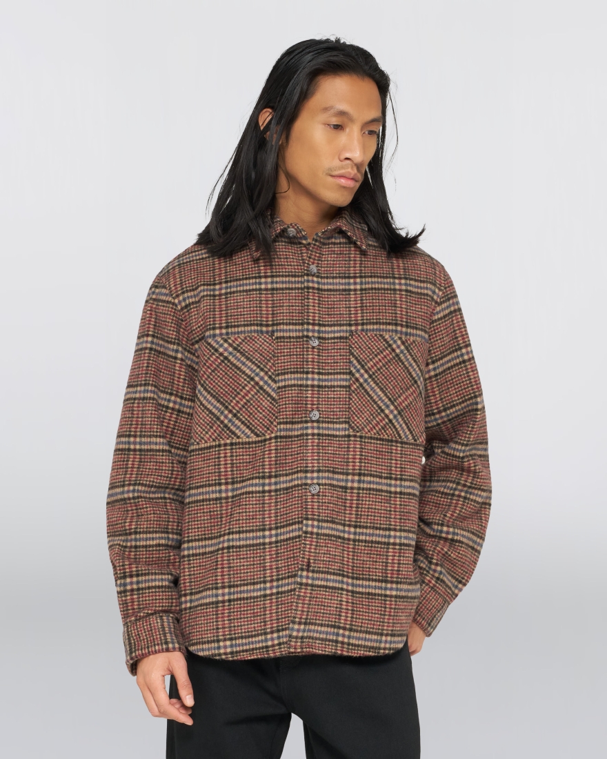 EDWIN Julius Shirt LS Burgundy / Blue