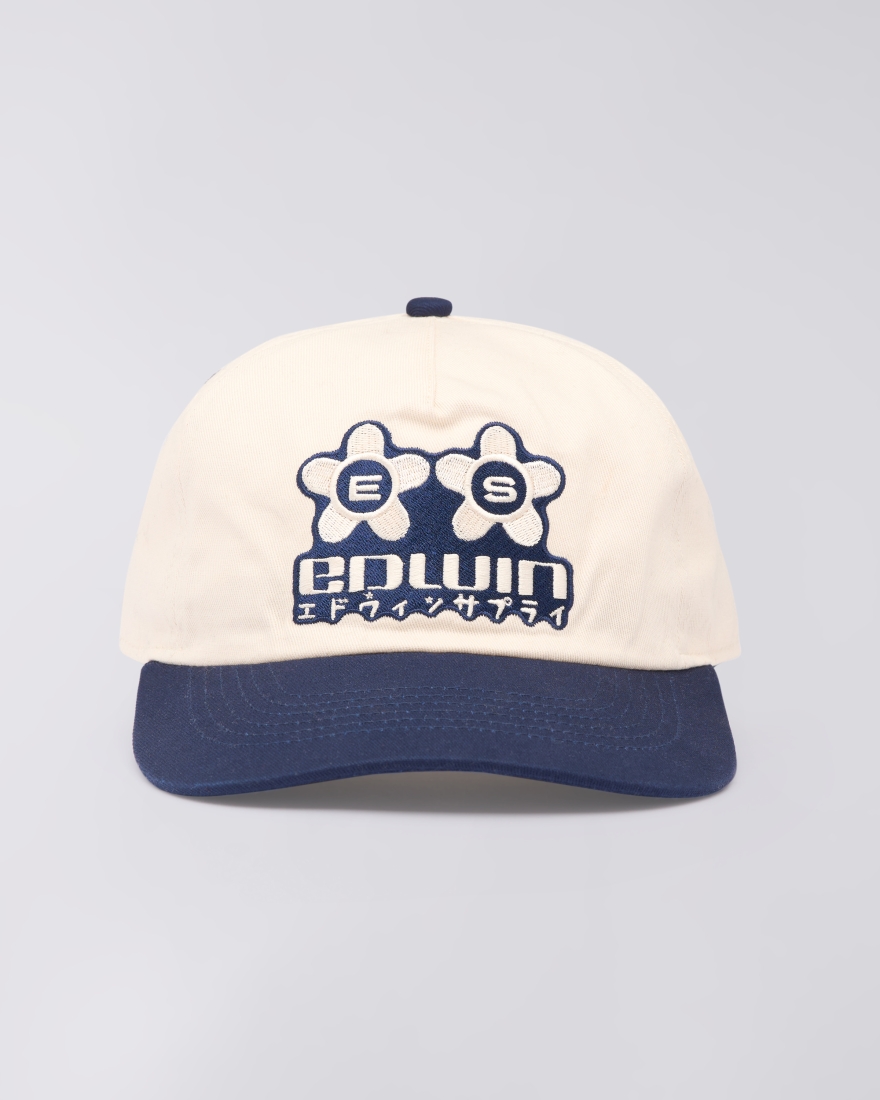 EDWIN Sakura 5 Panel Cap  Maritime Blue / Whisper white