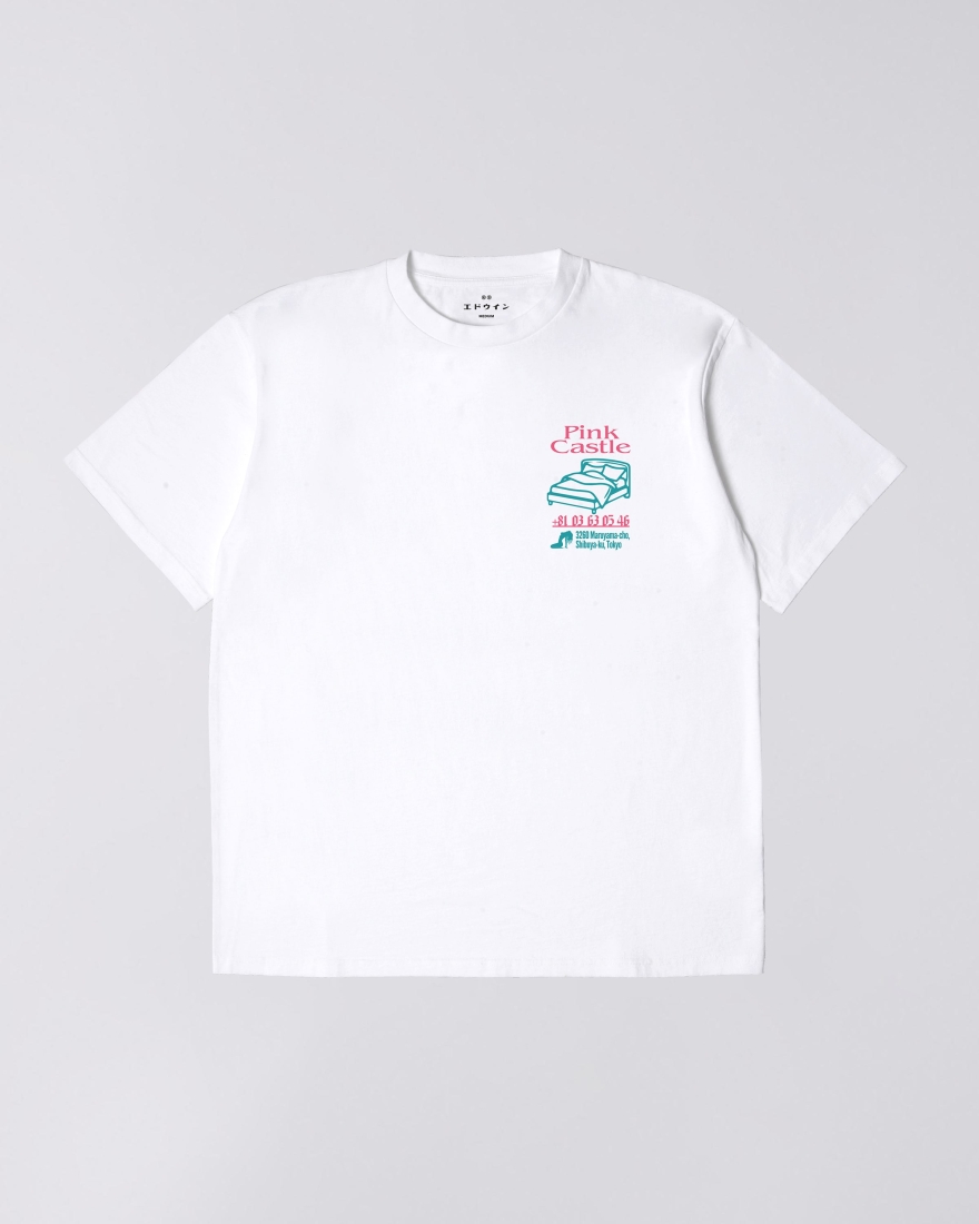 EDWIN Pink Castle T-Shirt White