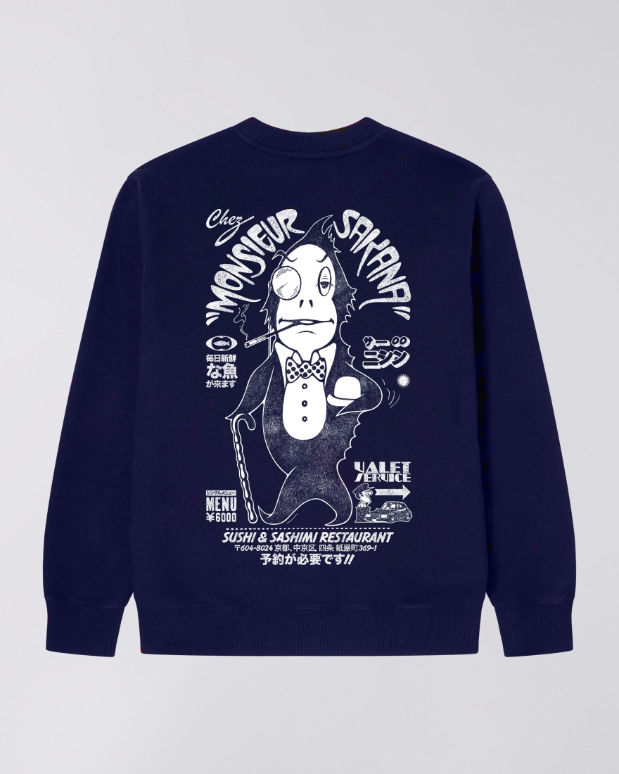 EDWIN Monsieur Sakana Sweat  Maritime Blue