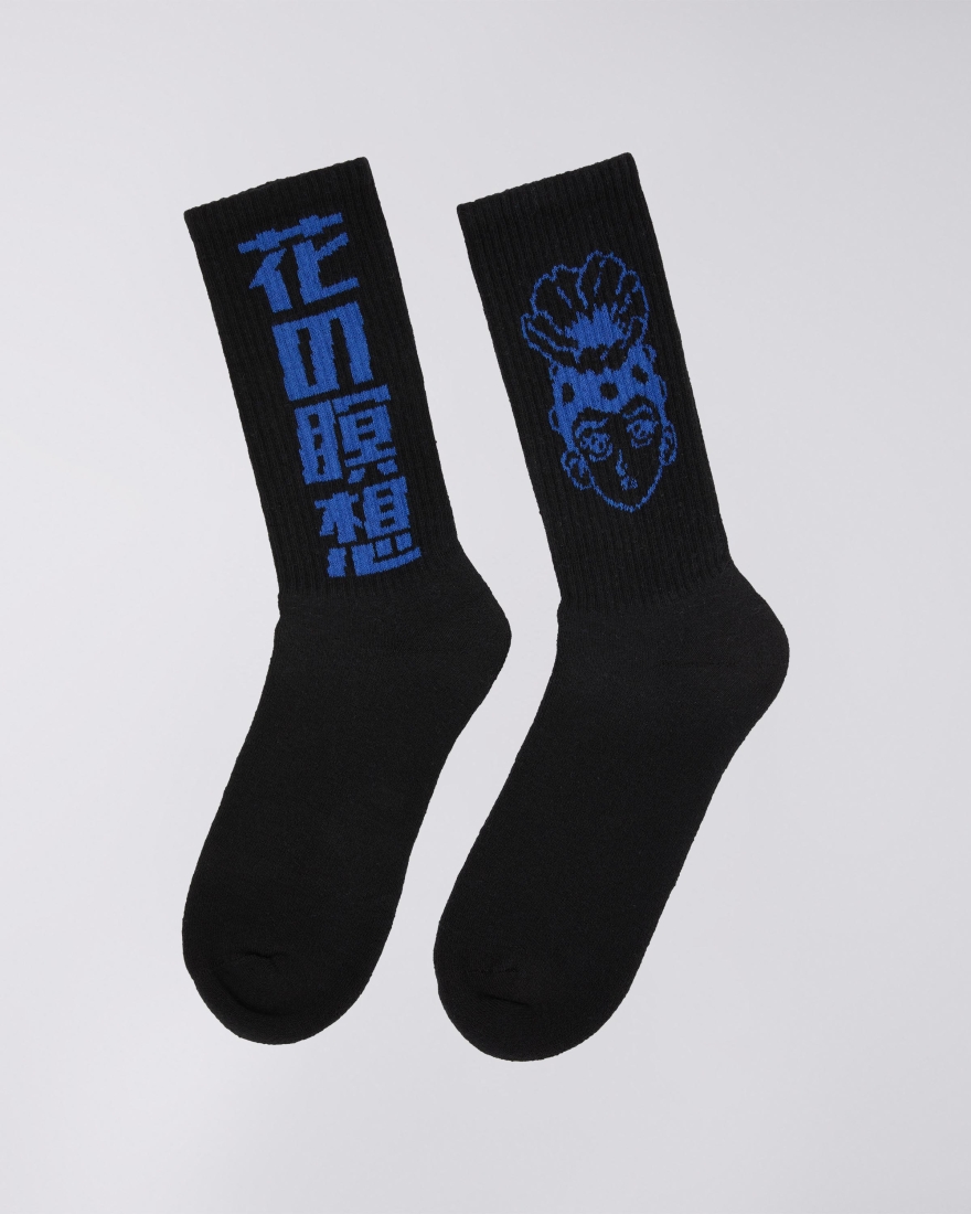 EDWIN Flora Mind Socks X Democratique Black
