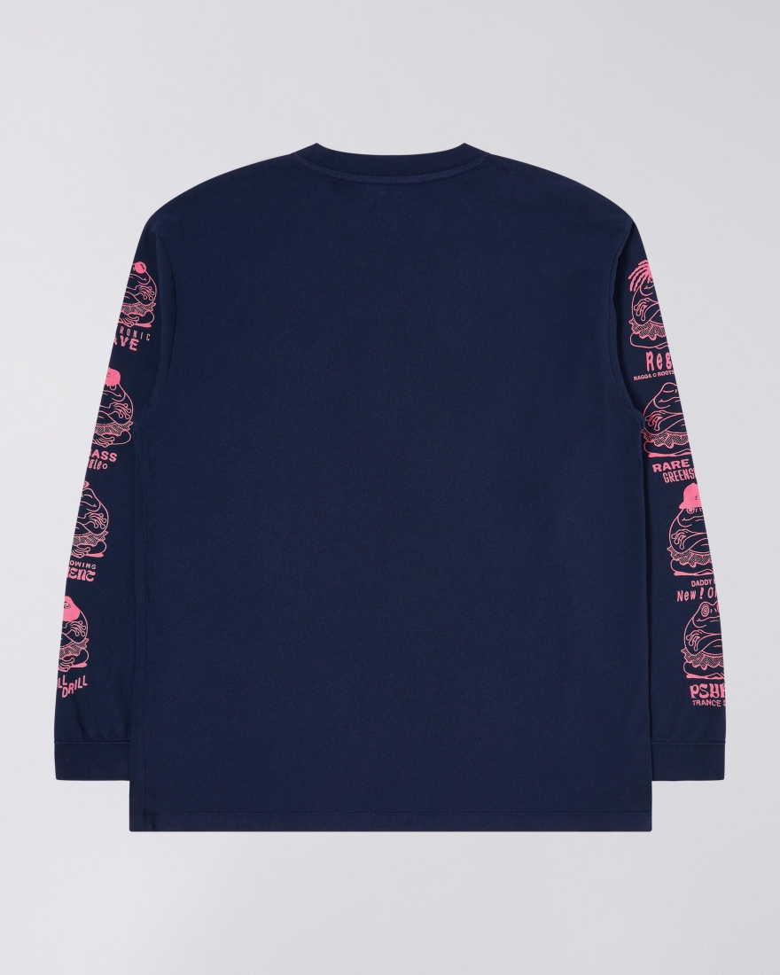 EDWIN Edwin Music Channel Chest T-Shirt LS Maritime Blue