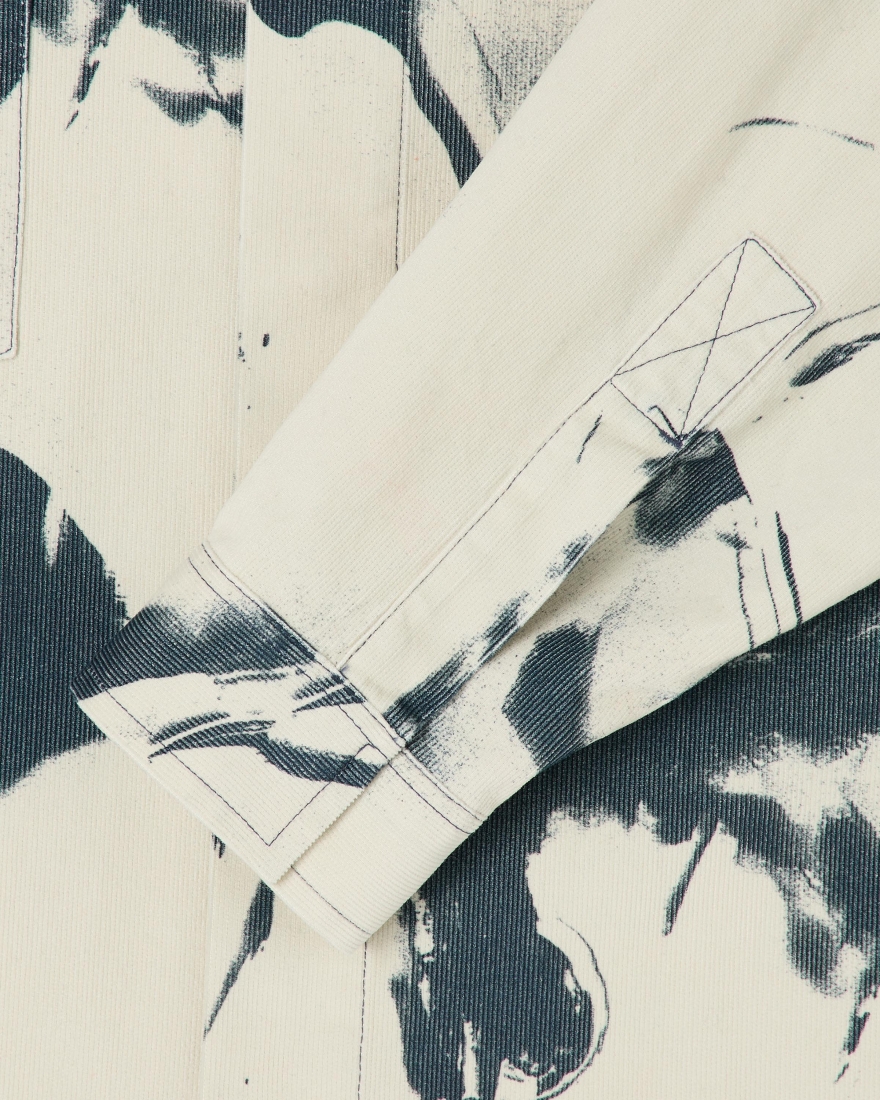 EDWIN Winter Landscape Shirt LS Whitecap Gray / Navy Blazer