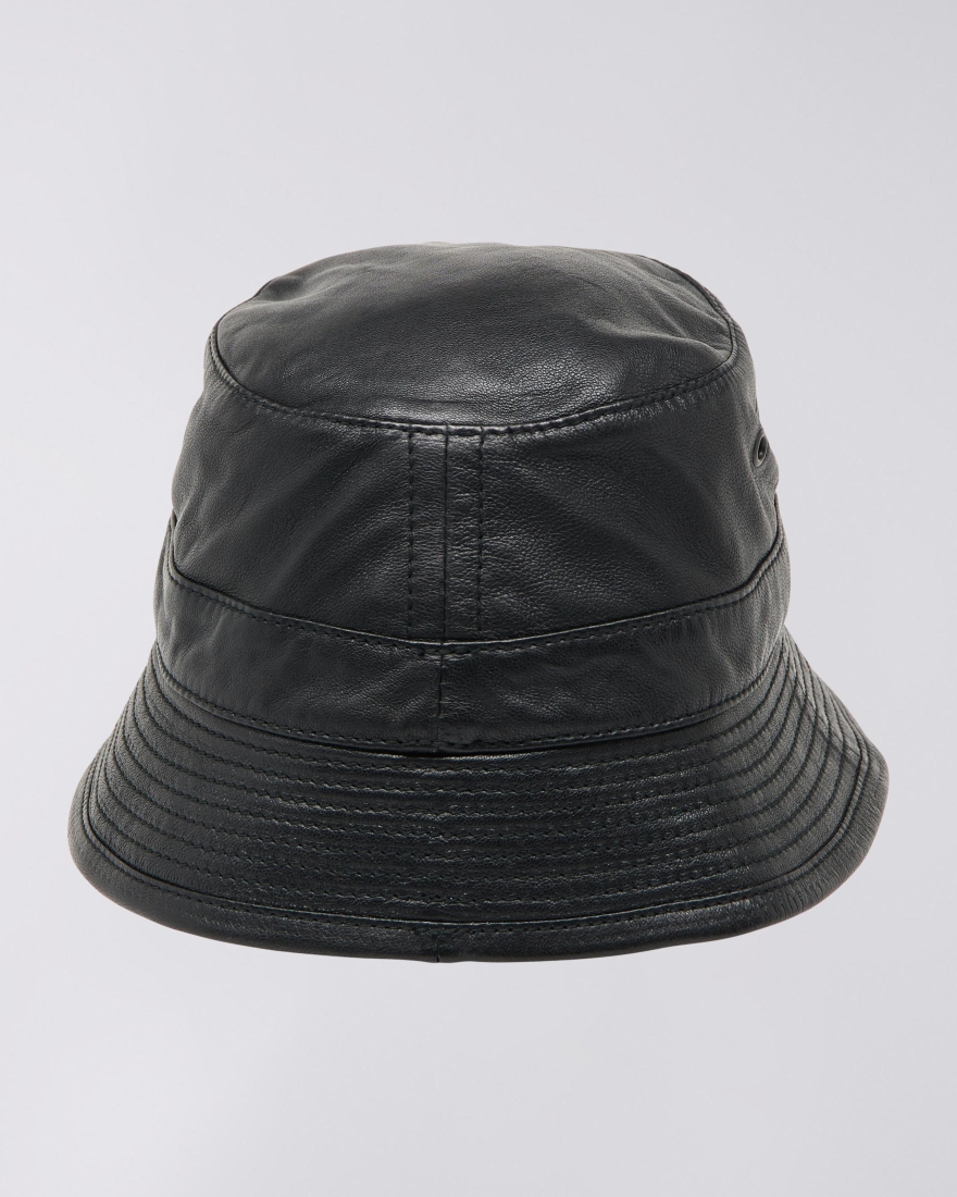 EDWIN Leather Bucket Hat Black