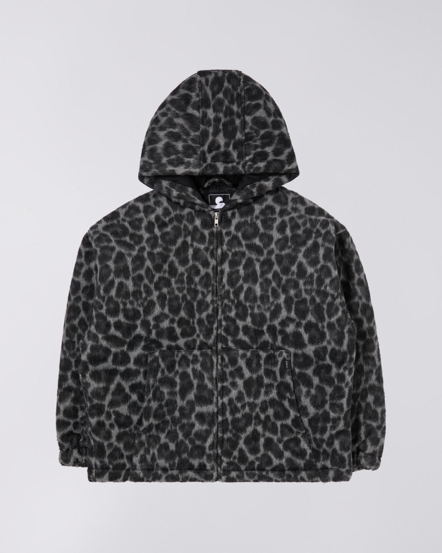 EDWIN Daimon Hooded Jacket Lined Black / White Leopard