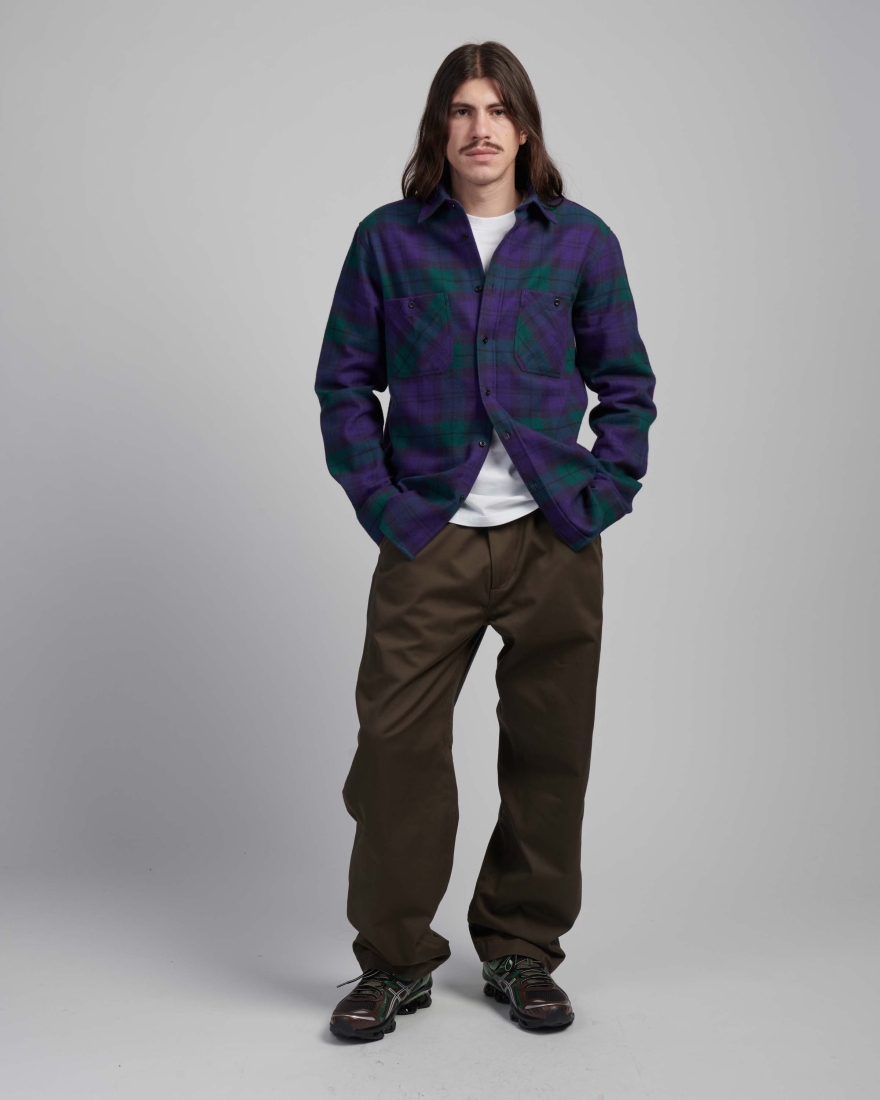 EDWIN Millenium Shirt LS Green / Purple