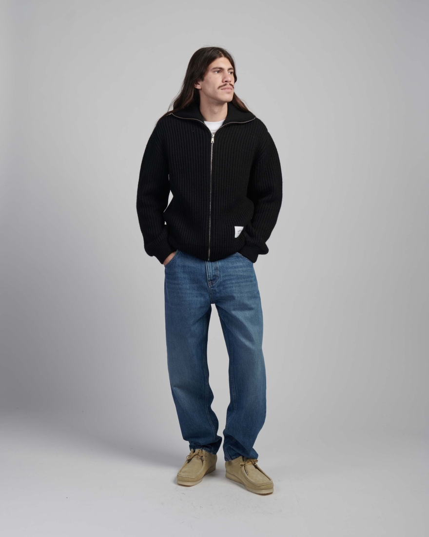 EDWIN Gary Zipped Cardigan Black