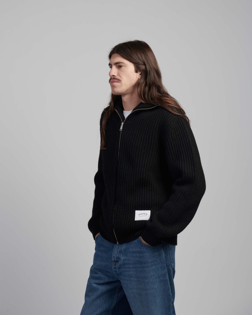 EDWIN Gary Zipped Cardigan Black