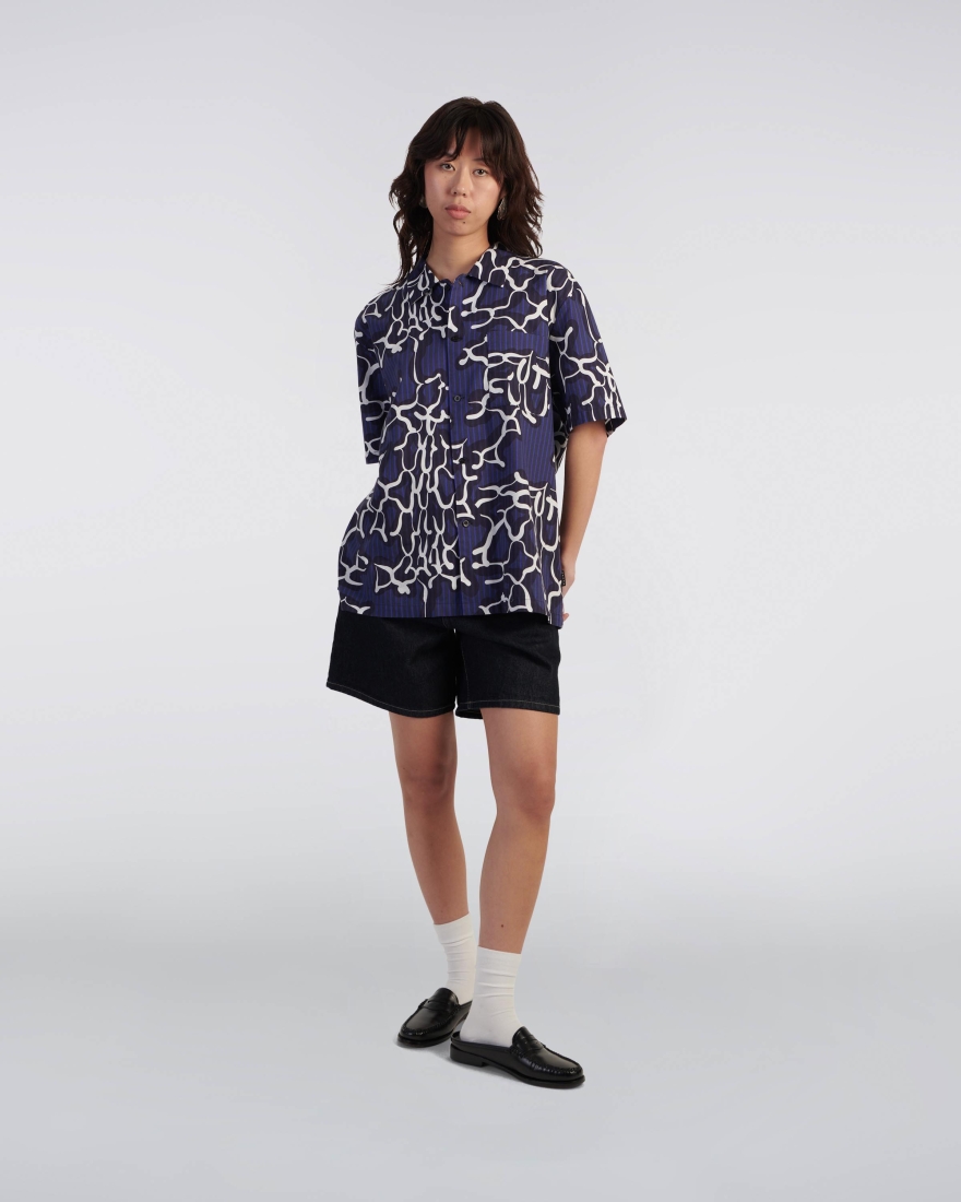 EDWIN Jax Polo Knit Blue / Light Grey