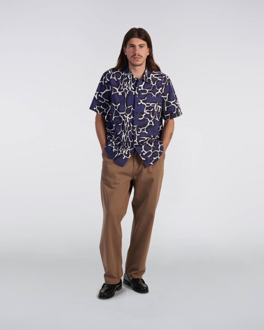 EDWIN Jax Polo Knit Blue / Light Grey