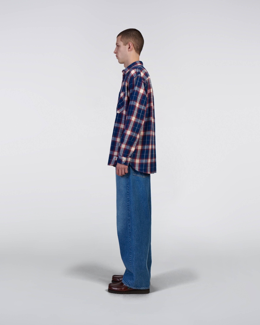 EDWIN Work Shirt LS Navy / Red