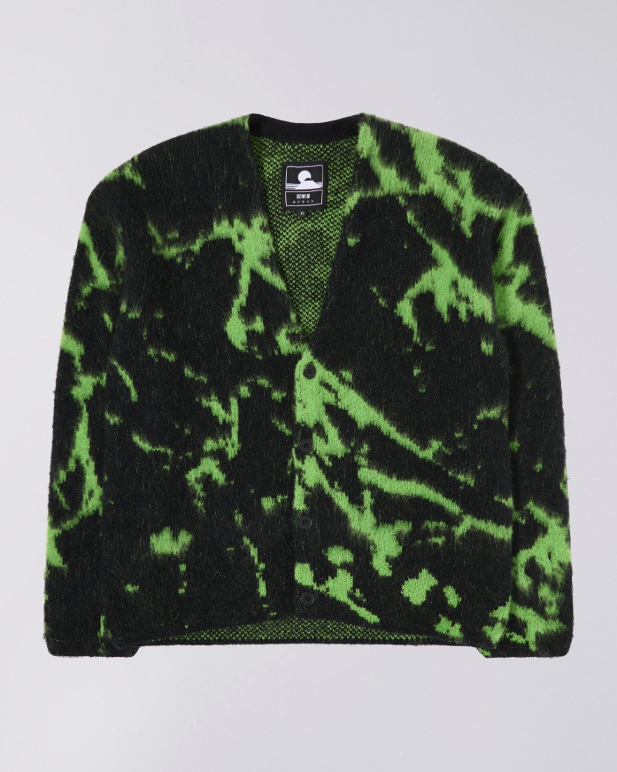 EDWIN Hiji Cardigan Black / Poison Green