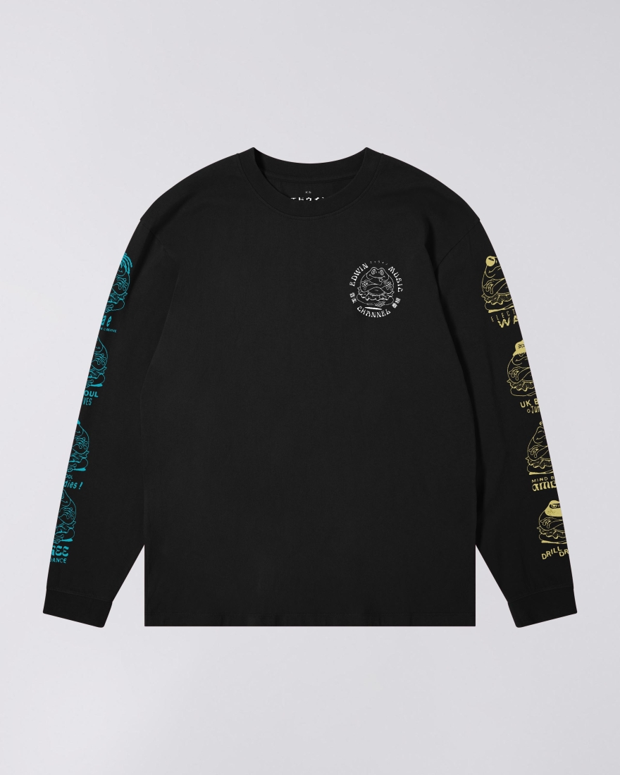 EDWIN Edwin Music Channel T-Shirt LS Black / Multicolor