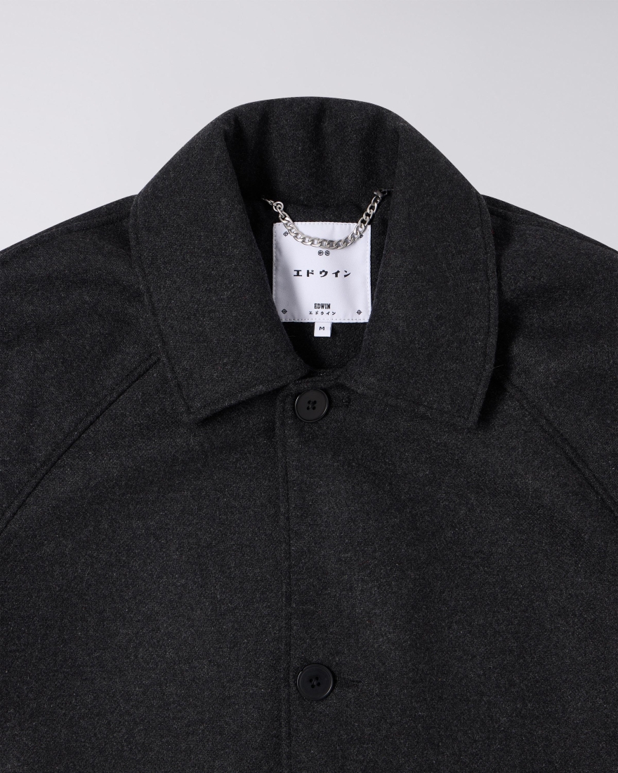 EDWIN Mac Wool Coat Dark Grey Marl