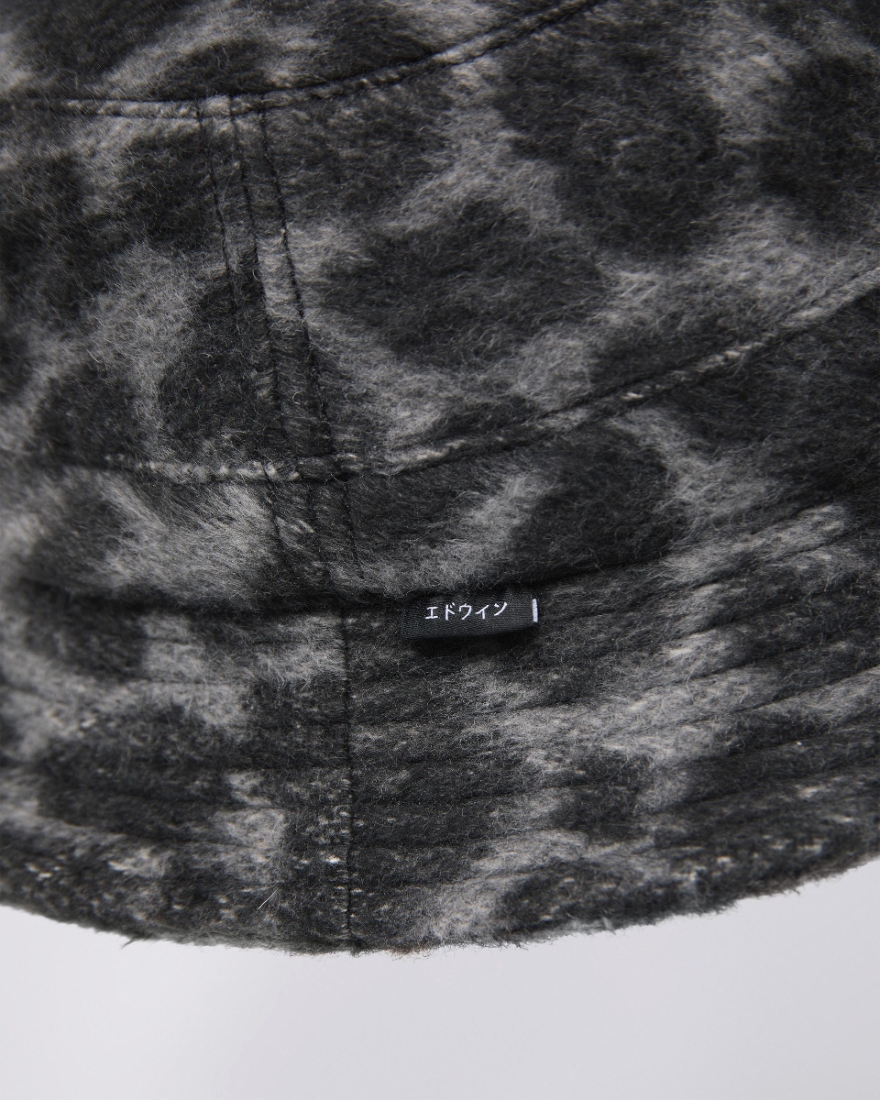 EDWIN Bucket Hat Lined Black / White Leopard