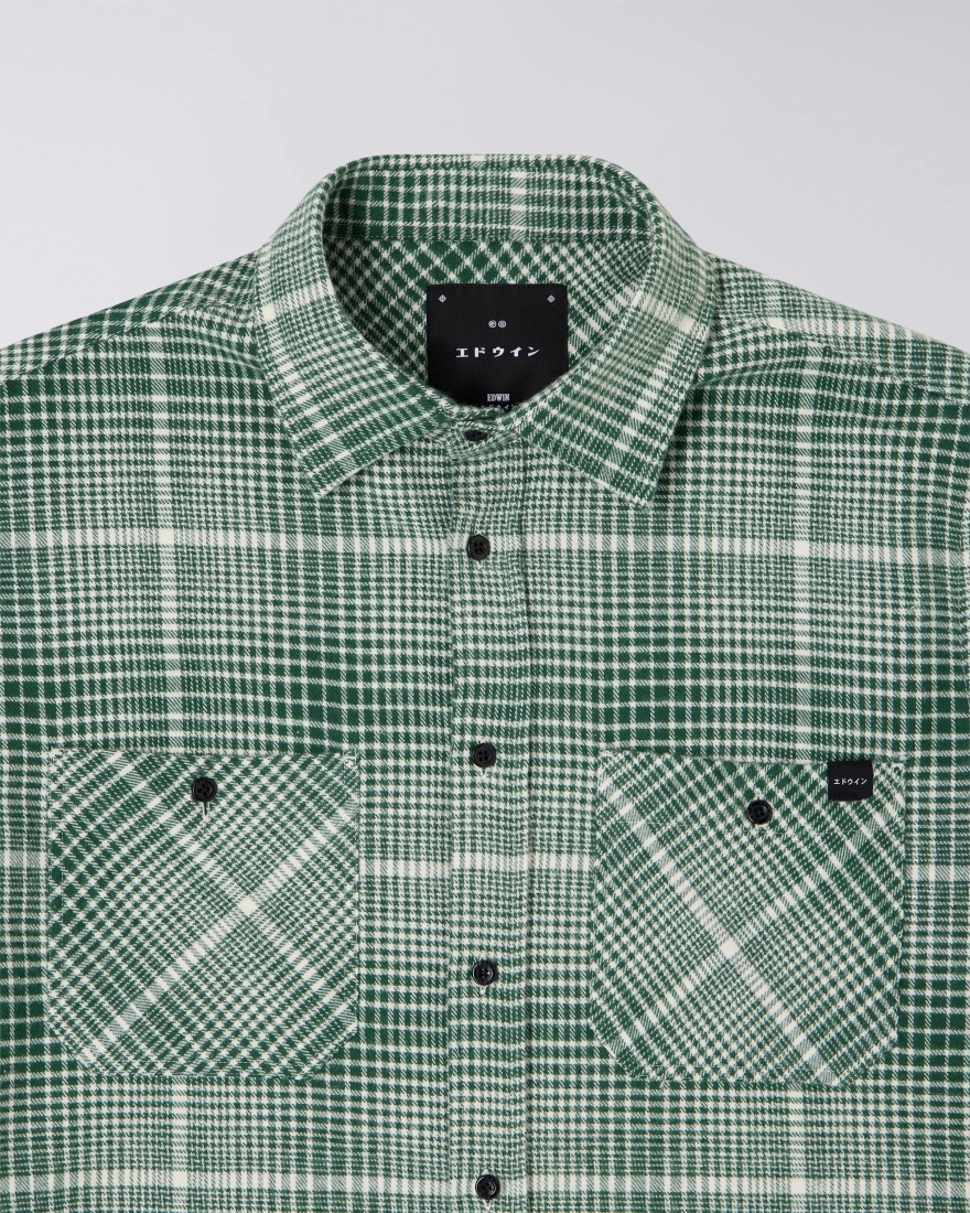 EDWIN Millenium Shirt LS Green / White