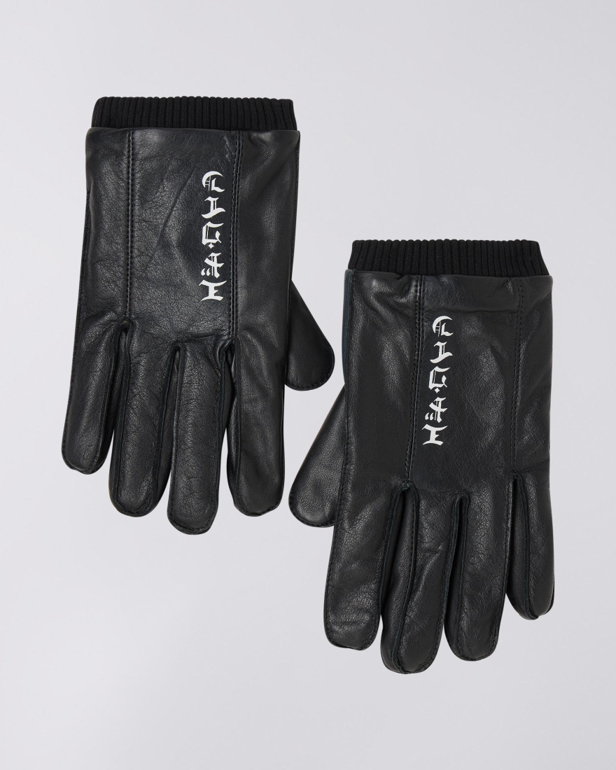 EDWIN Motor Leather Gloves Black / Navy