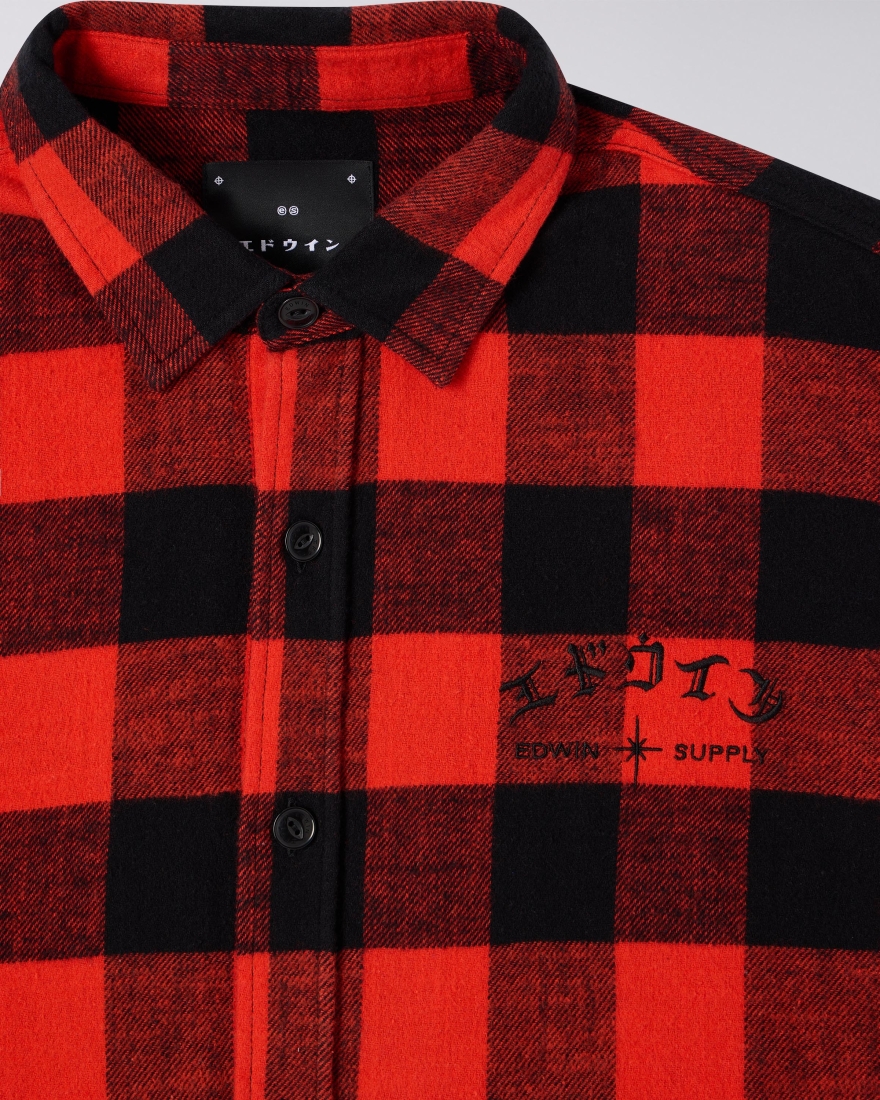 EDWIN Sebastian Shirt LS Black / Red