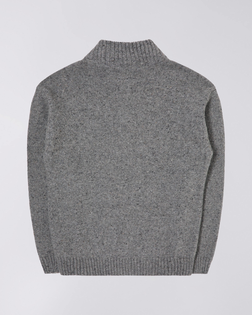 EDWIN Maru Half Zip Sweater Grey Marl