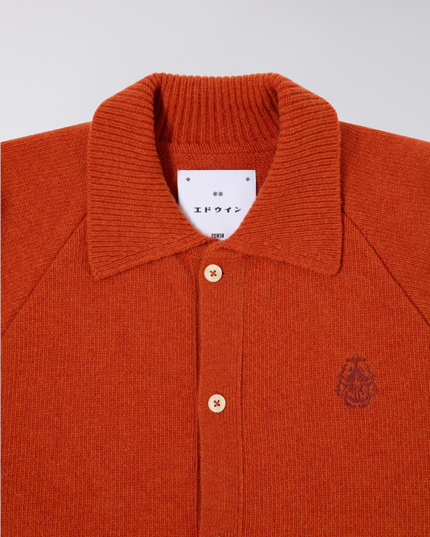 EDWIN Mars Polo Cardigan Orange