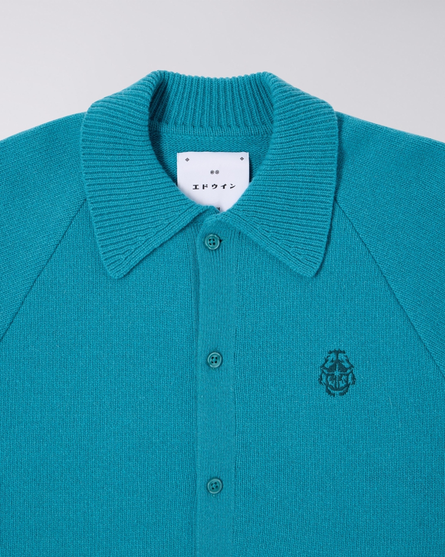 EDWIN Mars Polo Cardigan Baltic