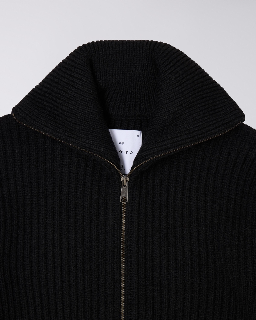 EDWIN Gary Zipped Cardigan Black
