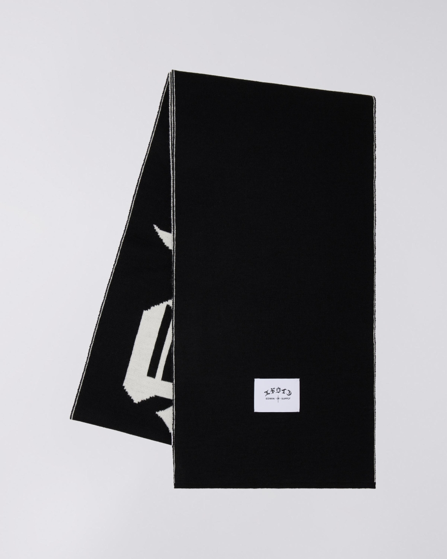 EDWIN Graphic Scarf Black