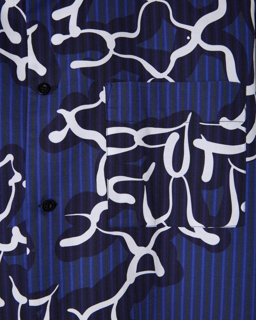 EDWIN Jax Polo Knit Blue / Light Grey