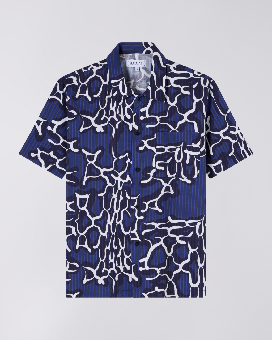 EDWIN Jax Polo Knit Blue / Light Grey