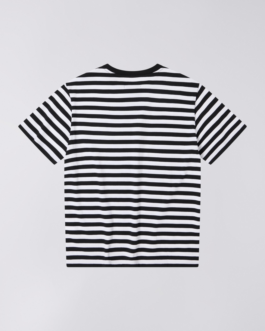 EDWIN Regular Striped T-Shirt Black / Off White