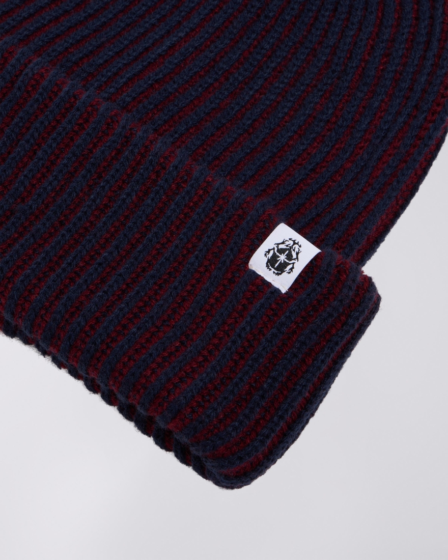 EDWIN Contrast Beanie Burgundy / Navy