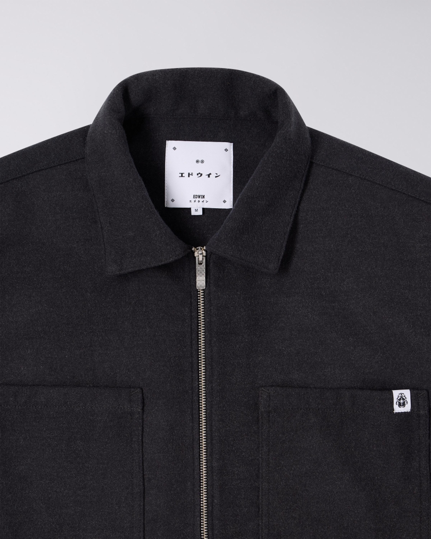 EDWIN Snug Overshirt LS Dark Grey Marl