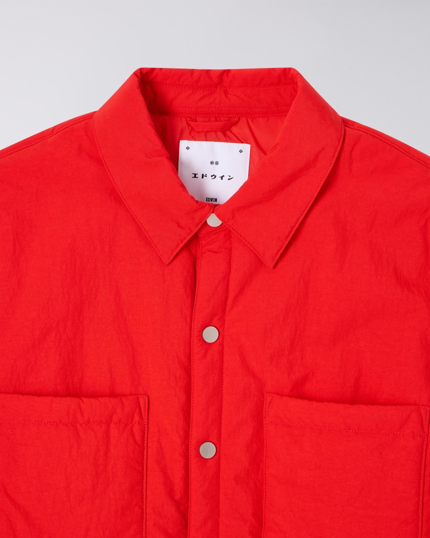 EDWIN Sphere Padded Overshirt LS Fiery Red