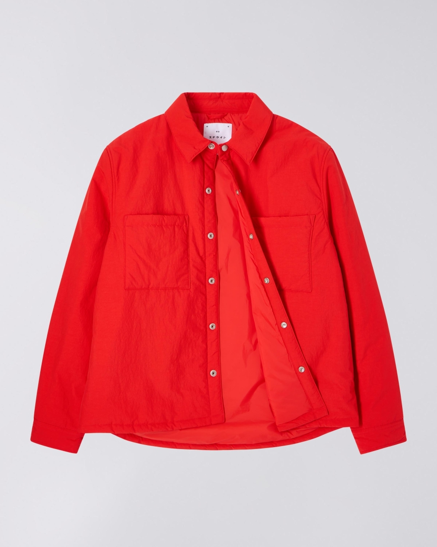 EDWIN Sphere Padded Overshirt LS Fiery Red