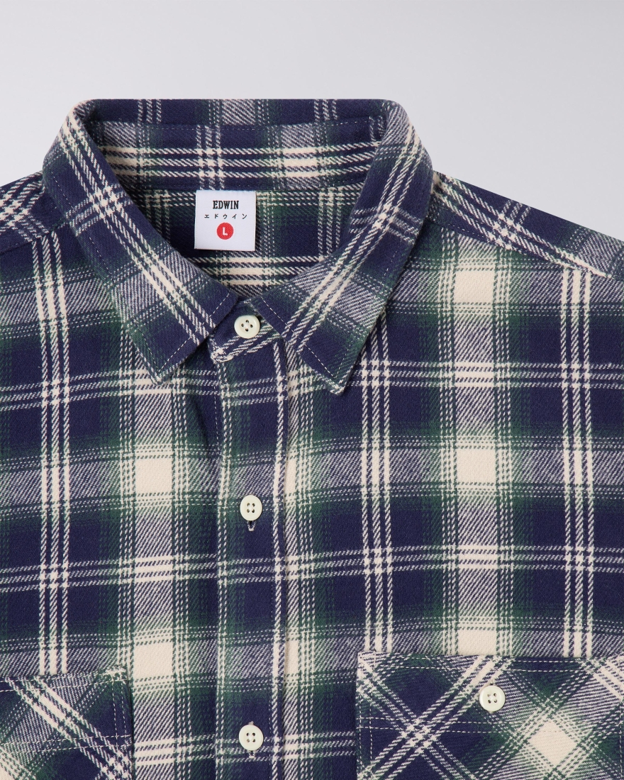 EDWIN Work Shirt LS Navy / Green