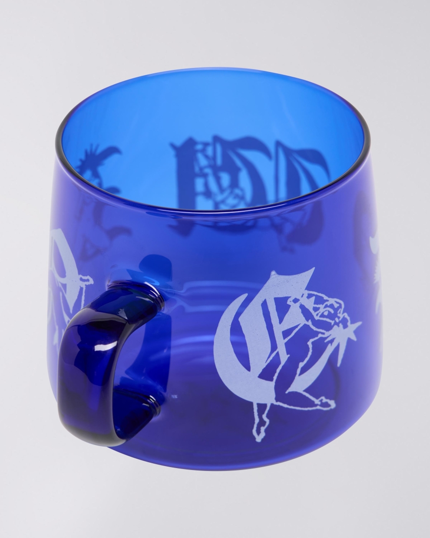 EDWIN Glass Coffee Cup Blue