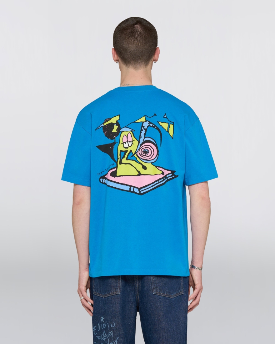 EDWIN Always Reading T-Shirt Directoire Blue