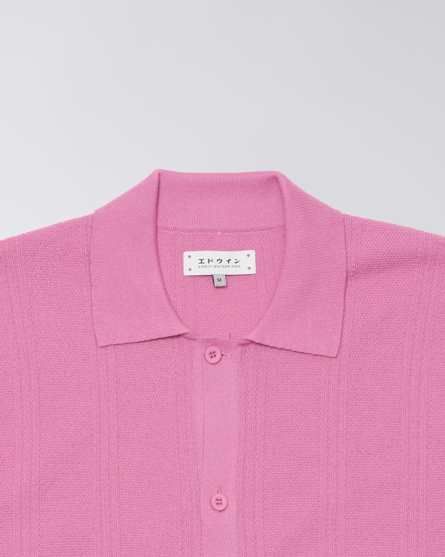 EDWIN Luis Buttoned Polo Pink