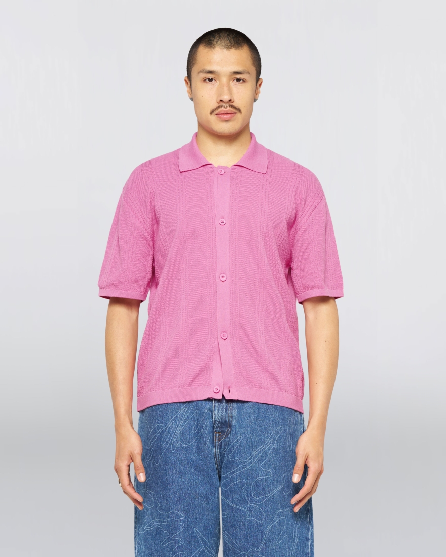 EDWIN Luis Buttoned Polo Pink