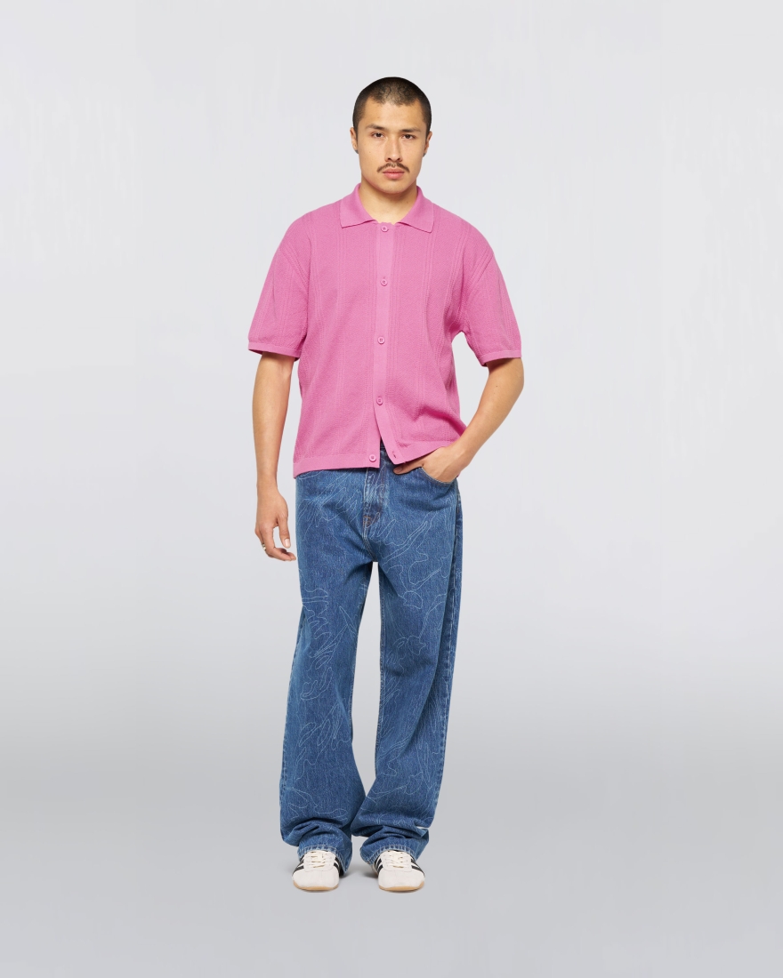 EDWIN Luis Buttoned Polo Pink