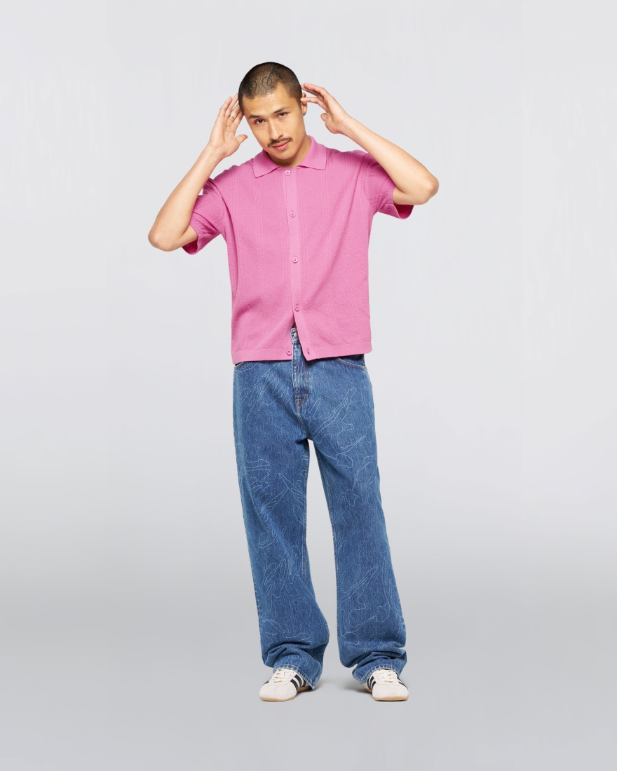 EDWIN Luis Buttoned Polo Pink
