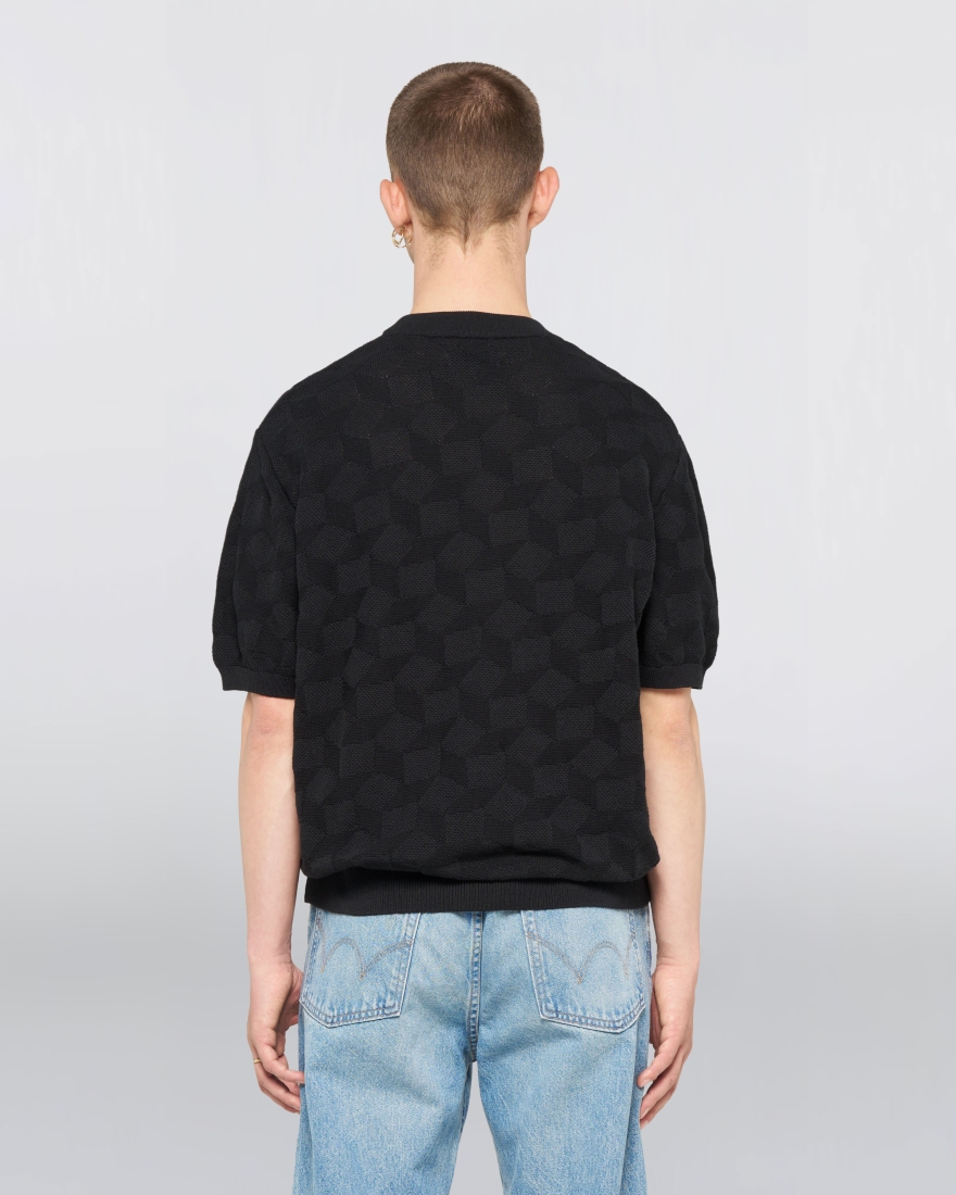 EDWIN Block Knitted T-Shirt Black