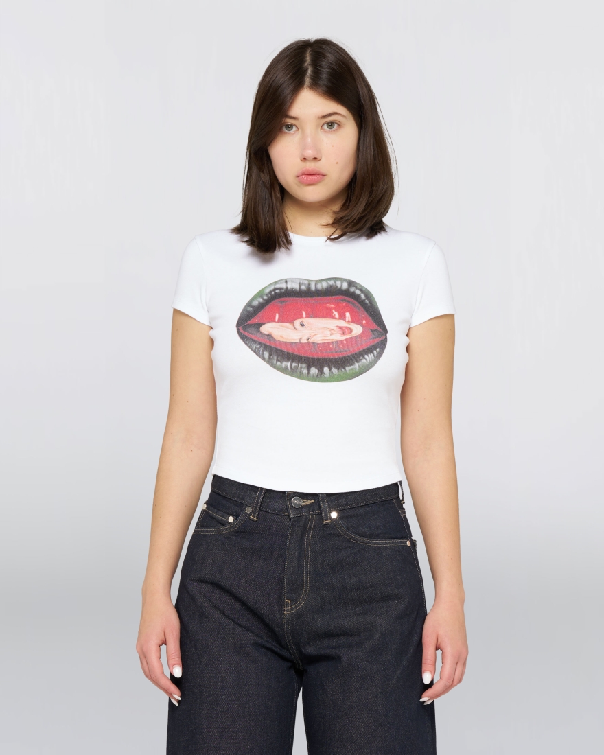 EDWIN W' Eat Your Face T-Shirt White