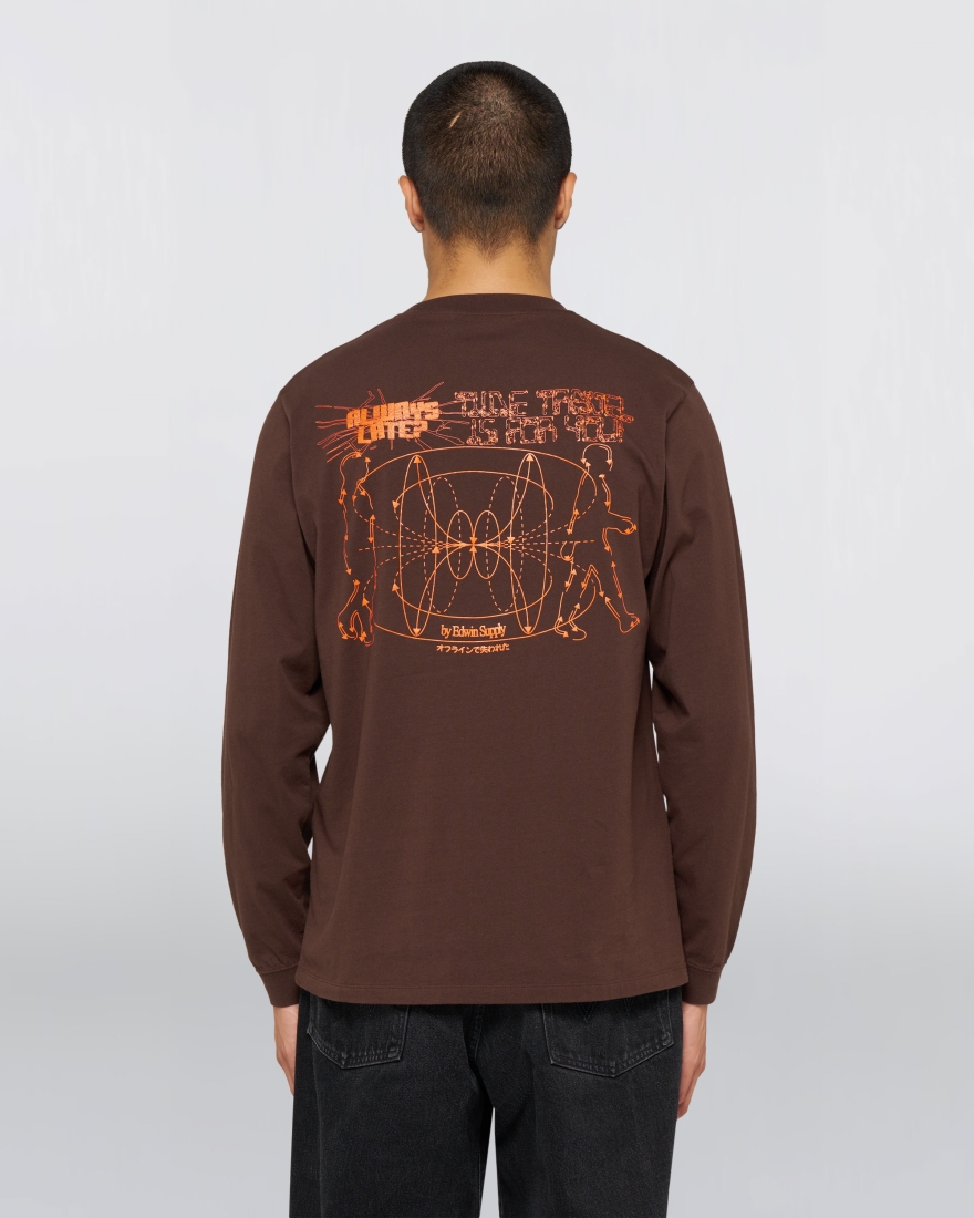 EDWIN Always Late T-Shirt LS Coffee Bean