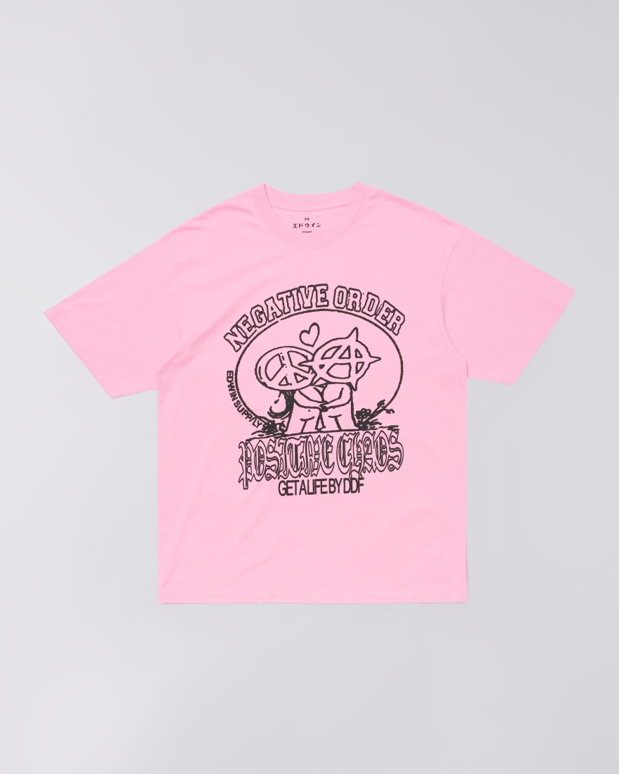 EDWIN Positive Chaos T-Shirt Begonia Pink
