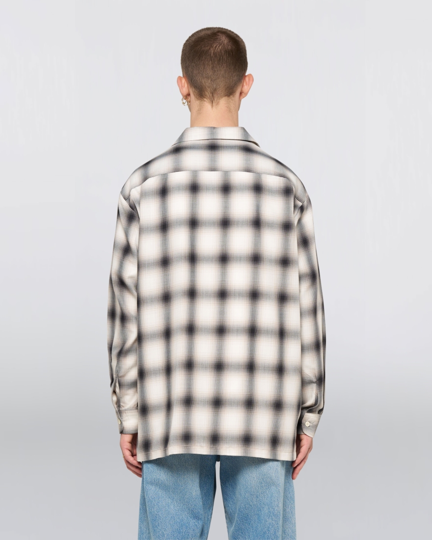 EDWIN Open Collar Shirt Beige / Black