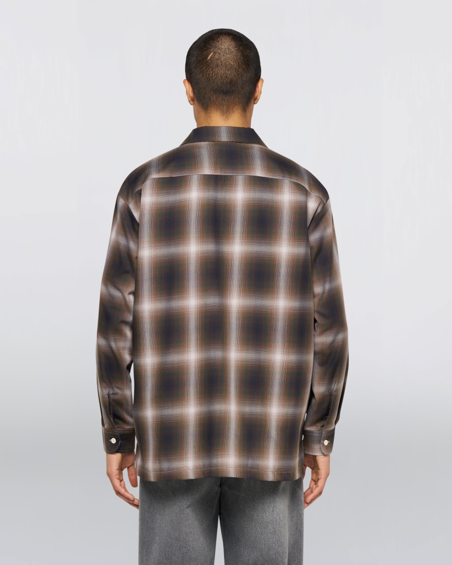 EDWIN Open Collar Shirt Brown / Grey